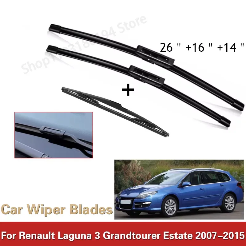 For Renault Laguna 3 Grandtourer Estate 2007-2015 26"+16"+14" Front Rear Wiper Blades Windshield Windscreen Window Cutter Access
For Renault Laguna 3 Grandtourer Estate 2007-2015 26"+16"+14" Front Rear Wiper Blades Windshield Windscreen Window Cutter Access
