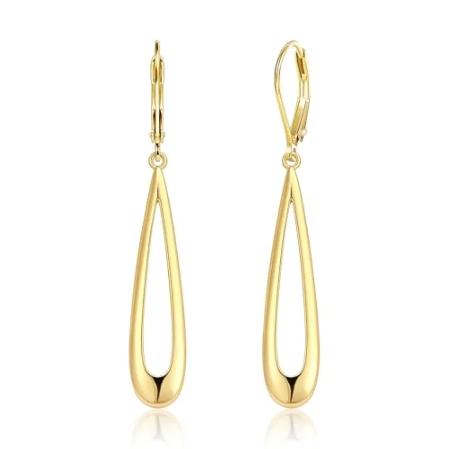 Teardrop Dangle Earrings for Women Silver Long Dangling Leverback Earrings 14K Gold Plated Hypoallergenic Dangly Drop Earings f
Teardrop Dangle Earrings for Women Silver Long Dangling Leverback Earrings 14K Gold Plated Hypoallergenic Dangly Drop Earings f