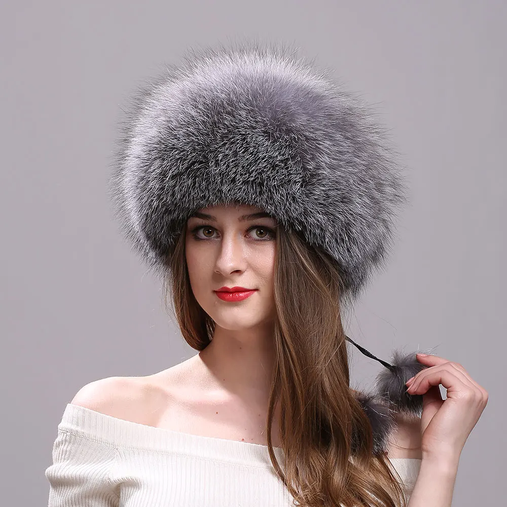 Real Fox Fur Hat for Women with Leather Top Mongolian Princess Hat with Pompom Winter Warm beanie Russian Cap Bonnets for Women
Real Fox Fur Hat for Women with Leather Top Mongolian Princess Hat with Pompom Winter Warm beanie Russian Cap Bonnets for Women