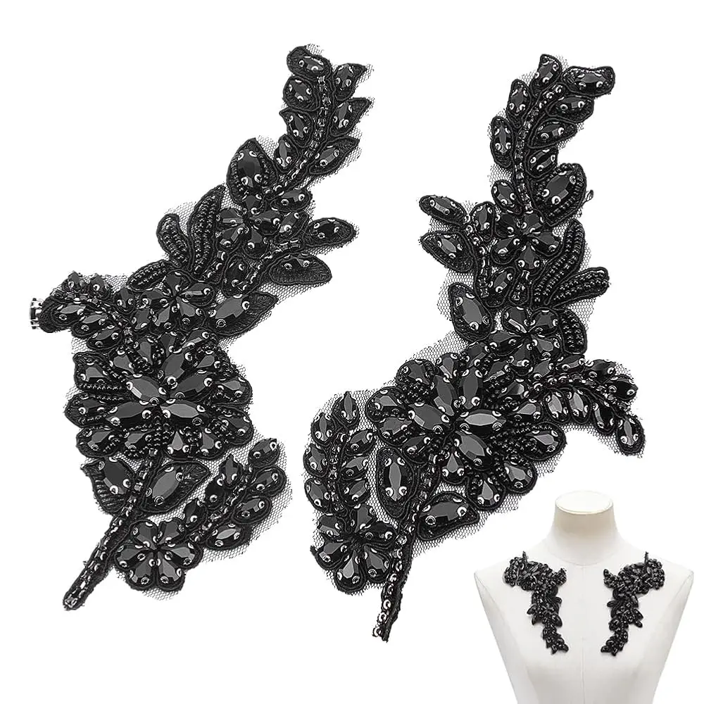 2 Pcs Rhinestone Sash Patch, Embroidered Bead Floral Applique 3D Flower Rhinestone Beading Applique Sew on Patches for Cloth
2 Pcs Rhinestone Sash Patch, Embroidered Bead Floral Applique 3D Flower Rhinestone Beading Applique Sew on Patches for Cloth