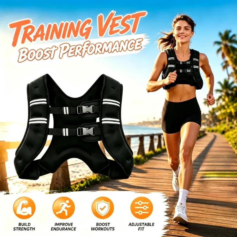 Adjustable Unisex 5KG Black Weighted Vest, Dual Buckle Fitness Gear for Running, Home Gym & Daily Cardio
Adjustable Unisex 5KG Black Weighted Vest, Dual Buckle Fitness Gear for Running, Home Gym & Daily Cardio