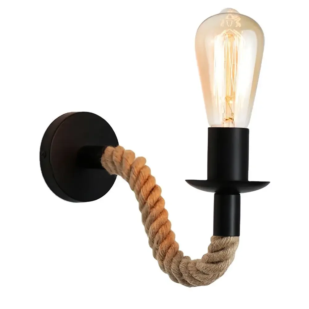 American Hemp Wall Vintage Sconce Wall Lights E27 Industrial Decor Bedroom Light Indoor Lighting Retro Lamp
American Hemp Wall Vintage Sconce Wall Lights E27 Industrial Decor Bedroom Light Indoor Lighting Retro Lamp