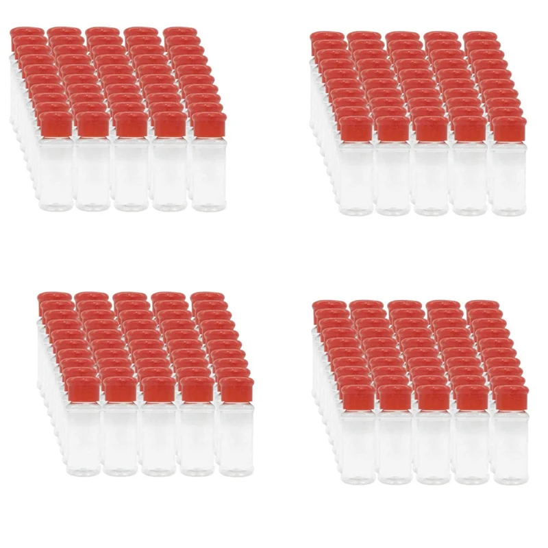 Set Of 200 Empty Plastic Spice Bottles For Storing Barbecue Seasoning Salt Pepper Etc. 100Ml / 3.3Oz, Red-Y78A
Set Of 200 Empty Plastic Spice Bottles For Storing Barbecue Seasoning Salt Pepper Etc. 100Ml / 3.3Oz, Red-Y78A