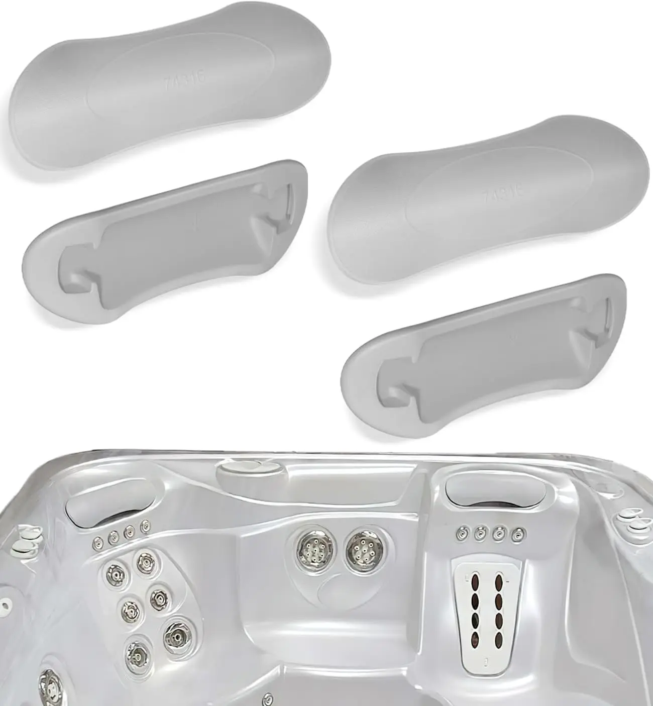 4PCS 74316 74317 Hot Tub Head Rest Replacement Spas Pillows 2007-2013 Compatible with Models: Aria, Envoy, Grandee, ILE
4PCS 74316 74317 Hot Tub Head Rest Replacement Spas Pillows 2007-2013 Compatible with Models: Aria, Envoy, Grandee, ILE
