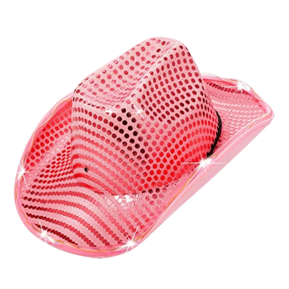 Glittering Sequin LED Cowgirl Hat Lightweight Women Sun Hat Western Outfit Black Fabric Adult Party Hats Summer
Glittering Sequin LED Cowgirl Hat Lightweight Women Sun Hat Western Outfit Black Fabric Adult Party Hats Summer