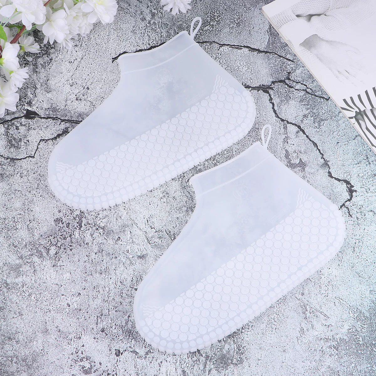 Silicone Rain Shoes Cover Anti- Waterproof Reusable Galoshes Cover for Leisure Wedding Entertainment Mud White
Silicone Rain Shoes Cover Anti- Waterproof Reusable Galoshes Cover for Leisure Wedding Entertainment Mud White