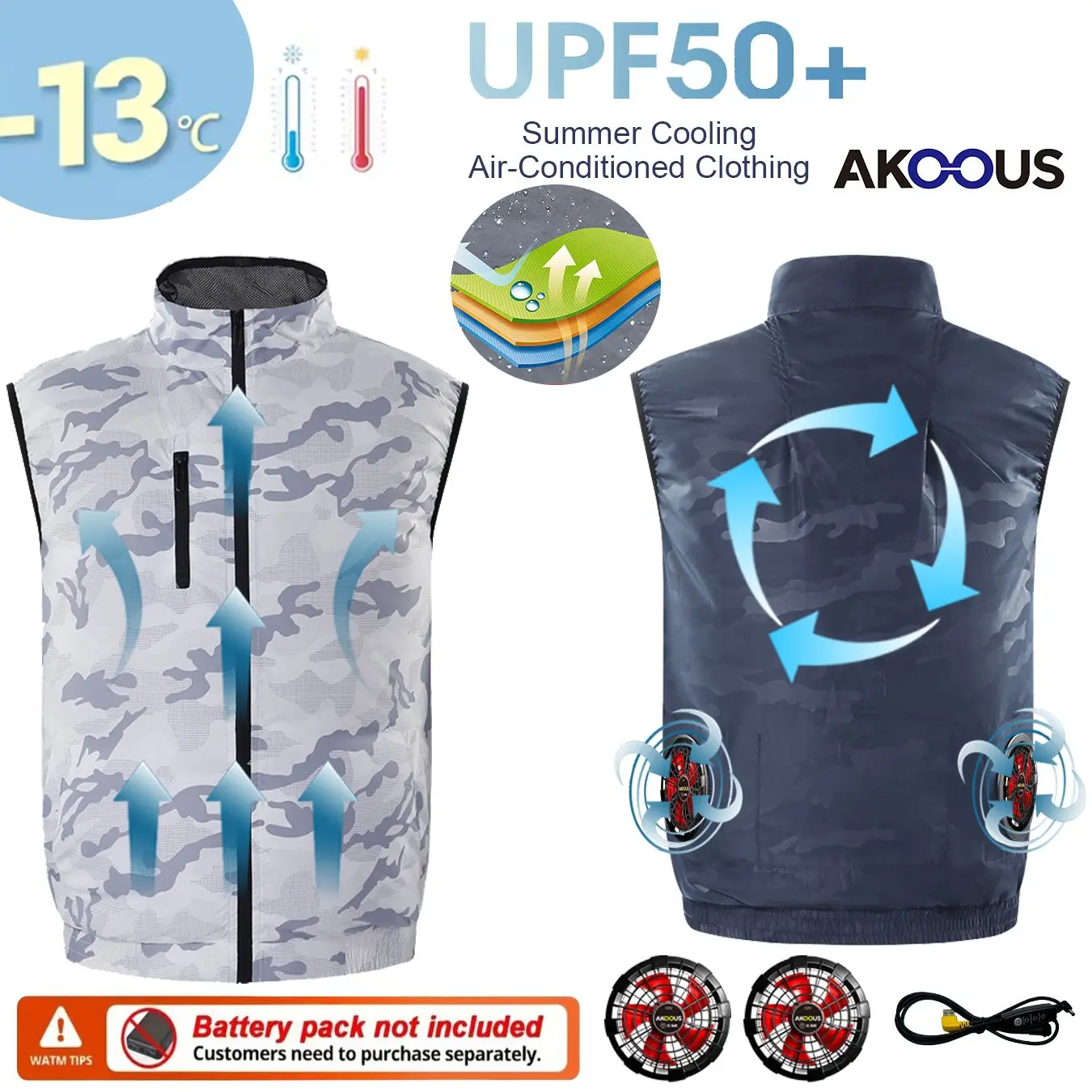 12V/5V USB Cooling Fan Vest Tactical Sleeveless Air Conditioner Clothes for Daily Outdoor Work Fishing
12V/5V USB Cooling Fan Vest Tactical Sleeveless Air Conditioner Clothes for Daily Outdoor Work Fishing