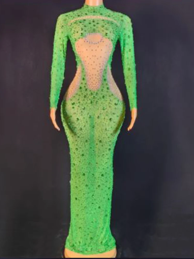 High Quality Green Hot Diamond Elastic Split Dress 2024 New Fashion Custom Women'S Clothing
High Quality Green Hot Diamond Elastic Split Dress 2024 New Fashion Custom Women'S Clothing