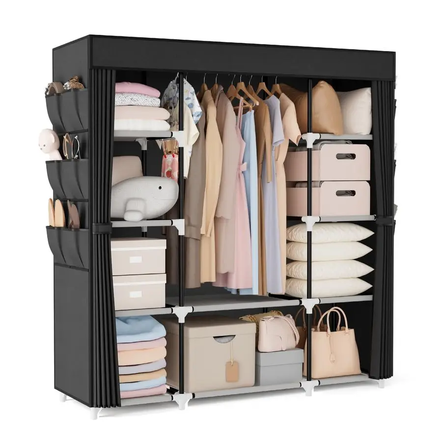 Portable Closet Wardrobe for Hanging Clothes 57.3 Inch Large Capacity Clothes Rack with Cover, 10 Storage Organizer Shelves, 1
Portable Closet Wardrobe for Hanging Clothes 57.3 Inch Large Capacity Clothes Rack with Cover, 10 Storage Organizer Shelves, 1
