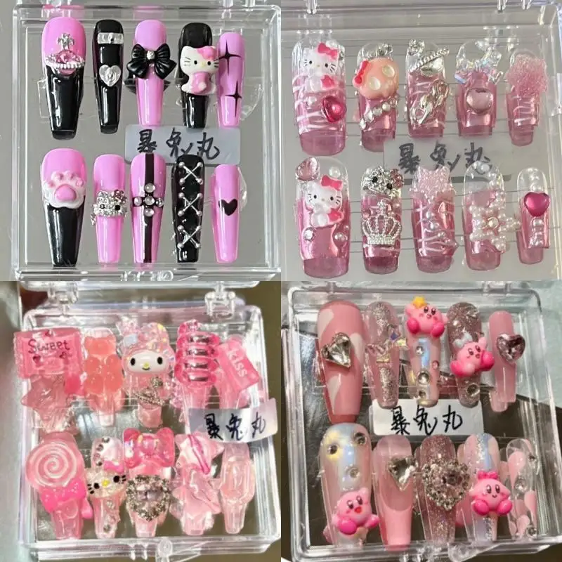 Новинка, 41 стиль, «сделай сам» Sanrios Hello Kitty Melody Kuromi острые Девушки ручной работы Y2K, накладные ногти, дизайн ногтей, патчи для маникюра
Новинка, 41 стиль, «сделай сам» Sanrios Hello Kitty Melody Kuromi острые Девушки ручной работы Y2K, накладные ногти, дизайн ногтей, патчи для маникюра