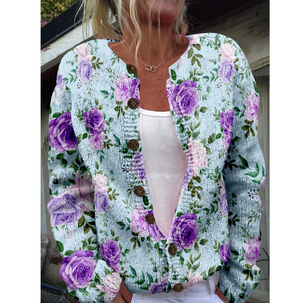 Осень-зима вязаный кардиган с цветочным принтом, повседневный свитер, уличная одежда, женские свитера, вязаный топ, крутые джемперы, модные
Осень-зима вязаный кардиган с цветочным принтом, повседневный свитер, уличная одежда, женские свитера, вязаный топ, крутые джемперы, модные