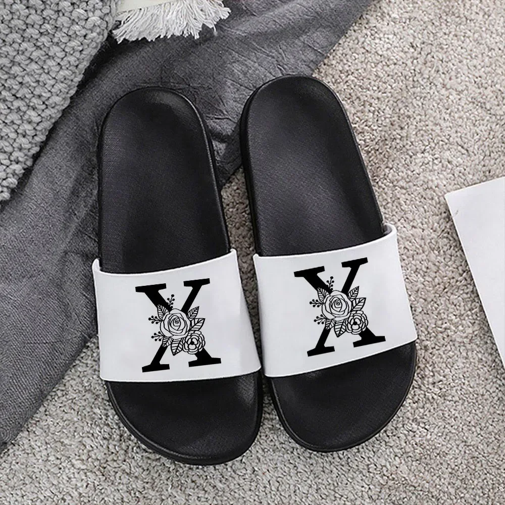 2023 Black Letters Print Home Slippers Women Summer Anti-Slip Shoes Lady Flat Bottom Indoor Slippers Couples Bathroom Sandals
2023 Black Letters Print Home Slippers Women Summer Anti-Slip Shoes Lady Flat Bottom Indoor Slippers Couples Bathroom Sandals