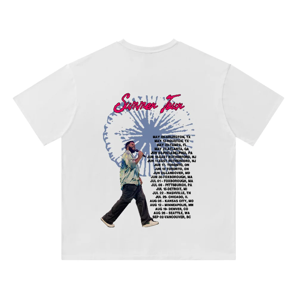 Хлопковая футболка Khalid Tour Merch для мужчин и женщин, уличная летняя повседневная футболка с круглым вырезом и короткими рукавами
Хлопковая футболка Khalid Tour Merch для мужчин и женщин, уличная летняя повседневная футболка с круглым вырезом и короткими рукавами