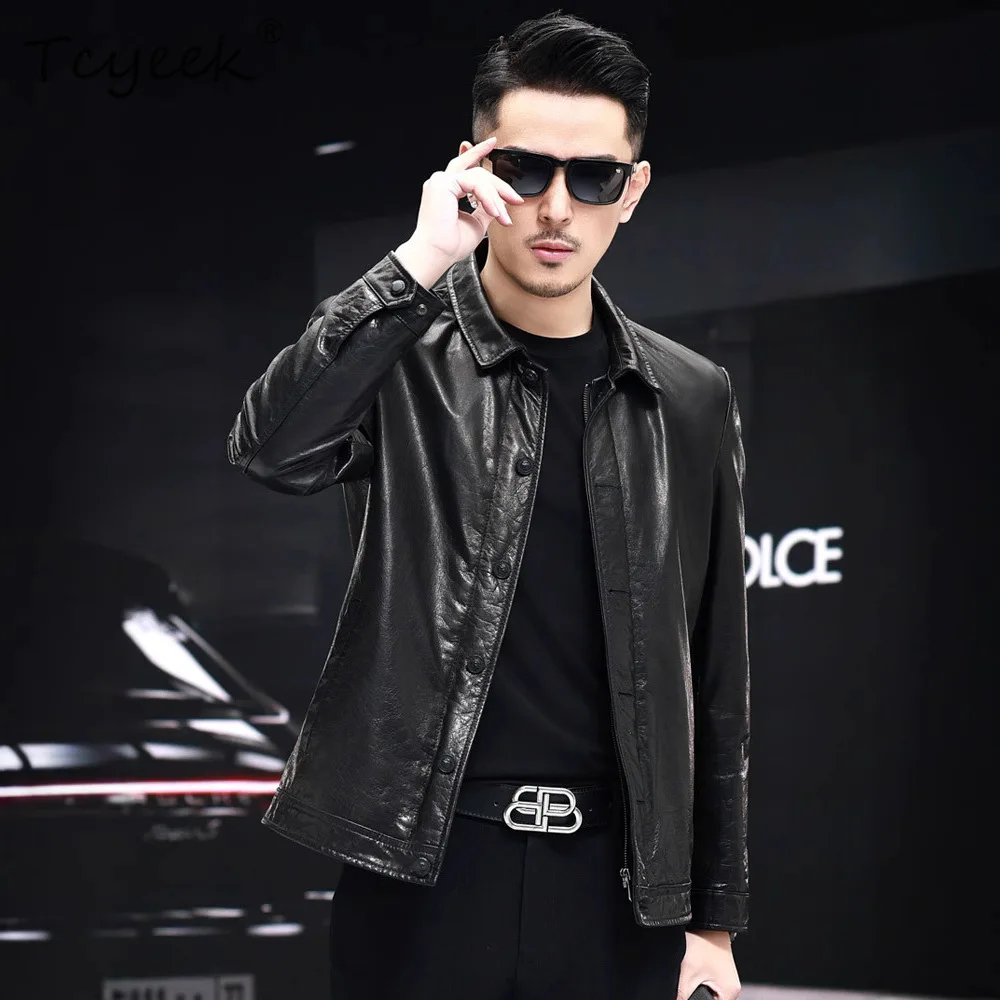 Tcyeek Top Layer Cowhide Genuine Leather Jacket Men Autumn Winter Clothes Mens Coats Motocycle Jackets Down Coat Jaqueta Couro
Tcyeek Top Layer Cowhide Genuine Leather Jacket Men Autumn Winter Clothes Mens Coats Motocycle Jackets Down Coat Jaqueta Couro