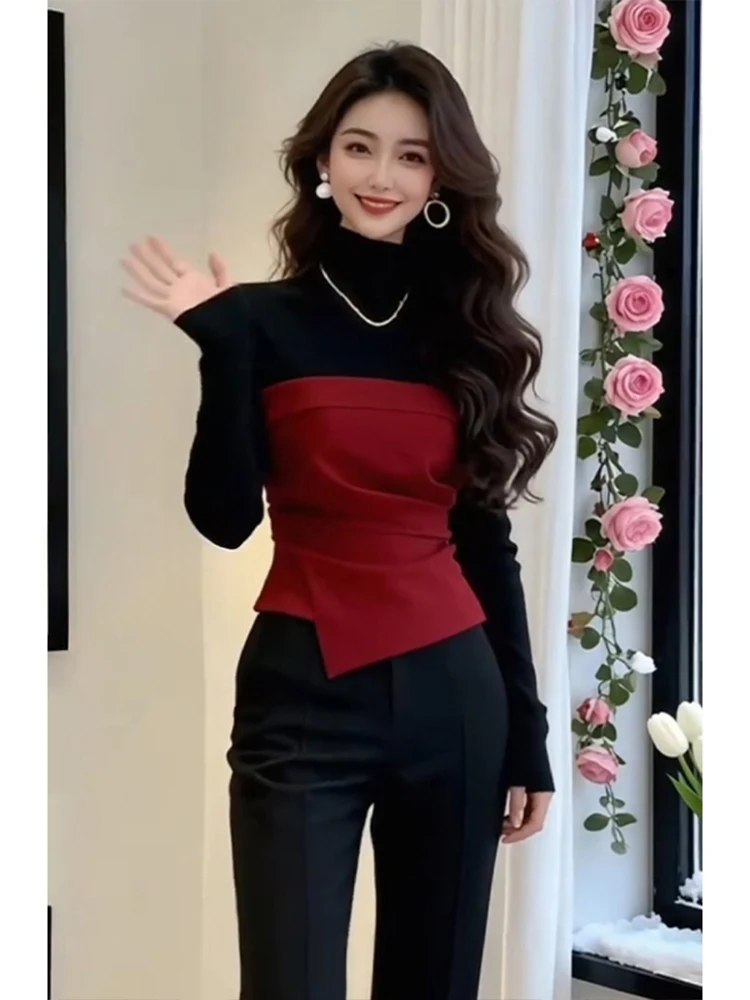 Faionable Color Blo ort T-irt Women's Slim Fit Spring Autumn New Sle Korean Version High Waist round Ne Top
Faionable Color Blo ort T-irt Women's Slim Fit Spring Autumn New Sle Korean Version High Waist round Ne Top