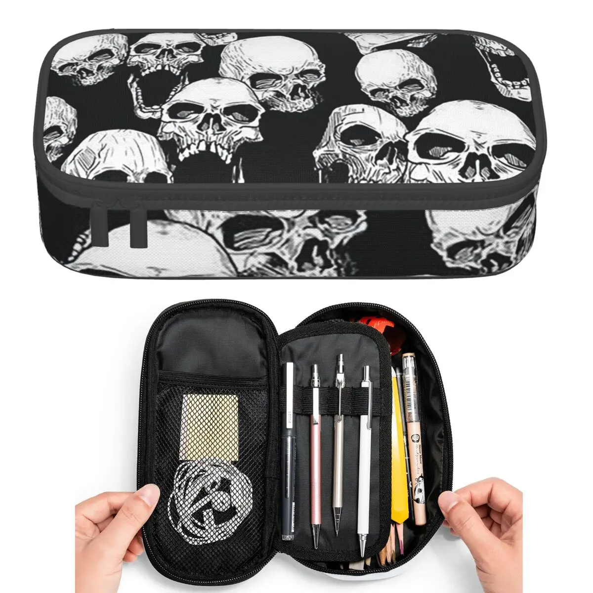 Skull Bone Skeleton Grunge Skulls Pencil Cases for Students Pen Box Pencil Bag Large Storage Pencil Pouch Pen Holder
Skull Bone Skeleton Grunge Skulls Pencil Cases for Students Pen Box Pencil Bag Large Storage Pencil Pouch Pen Holder