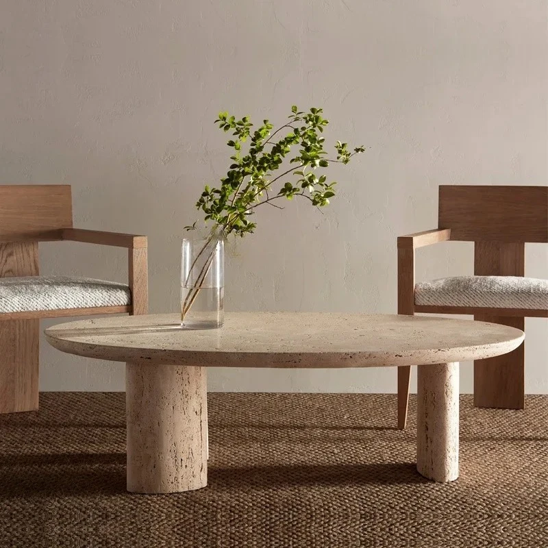 Nordic creative marble coffee table living room home Italian designer travertine tea table retro wabi-sabi tea table2005
Nordic creative marble coffee table living room home Italian designer travertine tea table retro wabi-sabi tea table2005