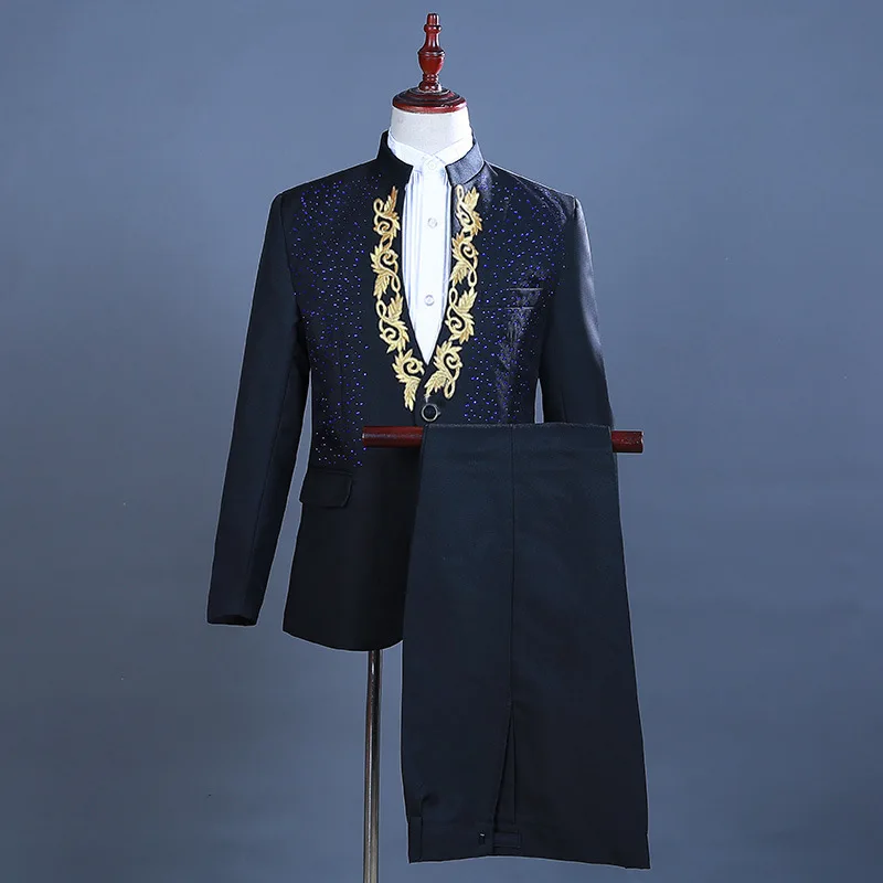 Mens Formal Blazer Suit Stand Collar Stamping Flower Design Stage Party Outfit
Mens Formal Blazer Suit Stand Collar Stamping Flower Design Stage Party Outfit