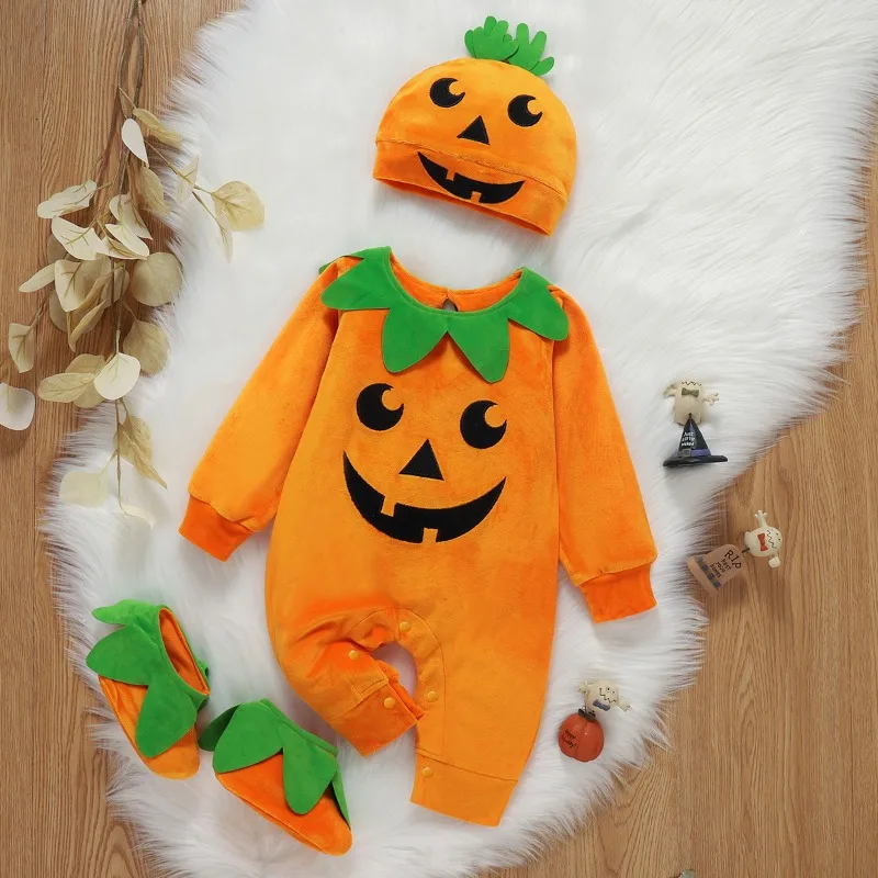 Children's Halloween Baby Baby Jumpsuit European and American Pumpkin Hat Long Sleeve Crawling Suit Three-Piece Set
Children's Halloween Baby Baby Jumpsuit European and American Pumpkin Hat Long Sleeve Crawling Suit Three-Piece Set