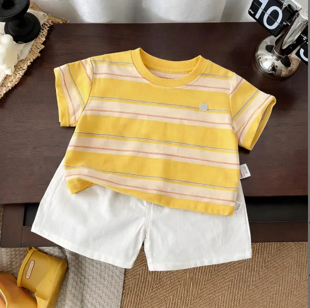 Kids Summer New Dopamine Color Block Stripe Short Sleeve Cotton Set Cute Energetic Outfit Summer Set Cotton Breathable Vacation
Kids Summer New Dopamine Color Block Stripe Short Sleeve Cotton Set Cute Energetic Outfit Summer Set Cotton Breathable Vacation