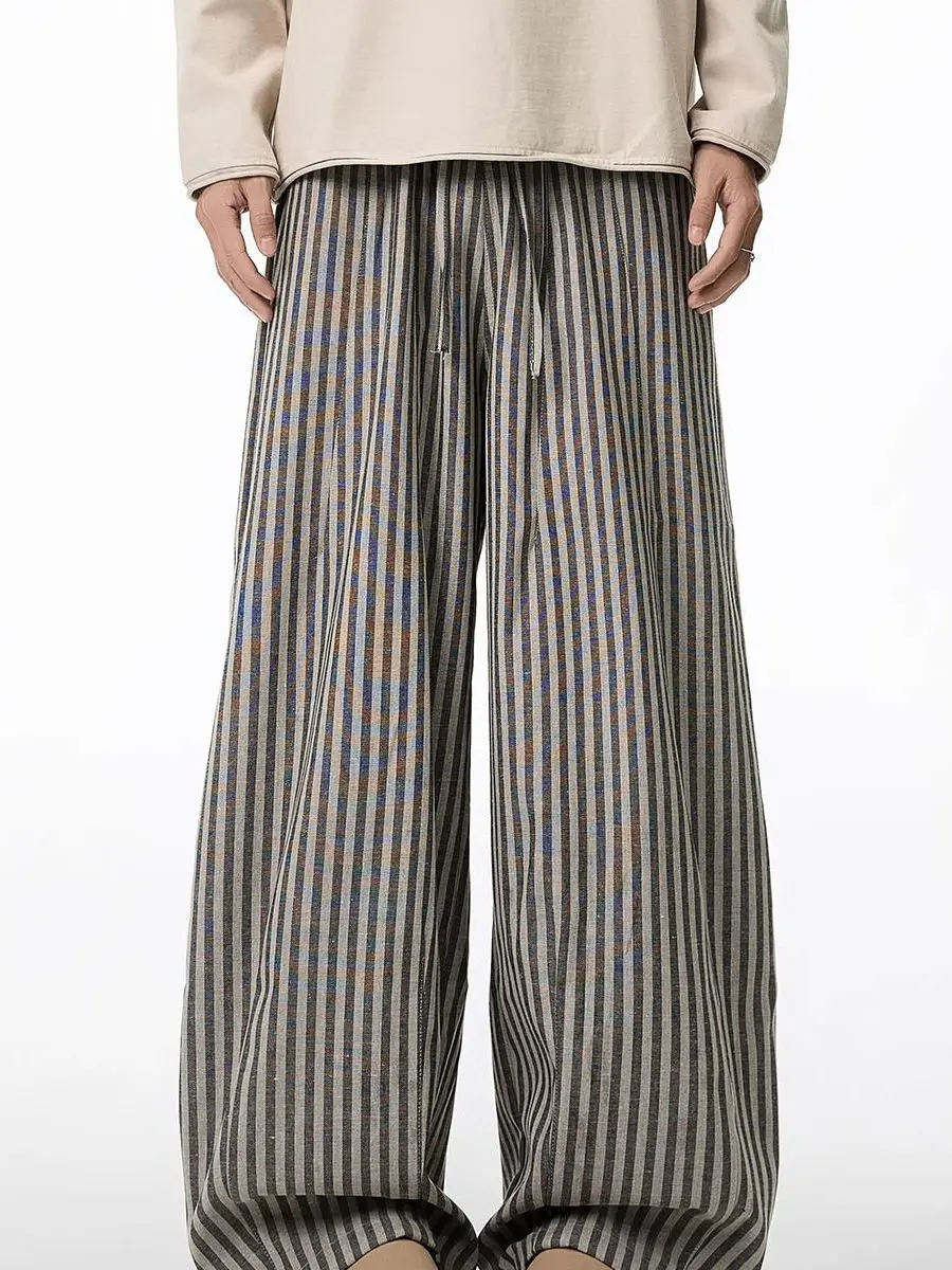 Мужские повседневные брюки больших размеров в американском ретро-стиле с вертикальными полосками, осенние, свободного кроя, прямые, широкие, длинные
Мужские повседневные брюки больших размеров в американском ретро-стиле с вертикальными полосками, осенние, свободного кроя, прямые, широкие, длинные