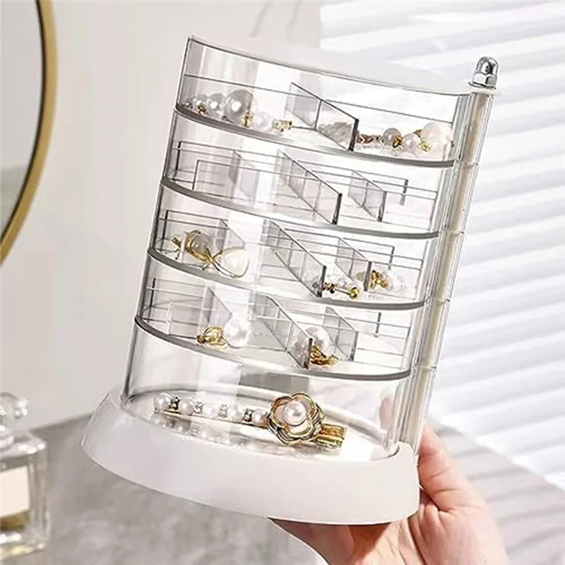 Rotable Clear Earring Organizer Box 5 Layers Jewelry Organizer Storage Box Hair Tie Container Holder Different Size
Rotable Clear Earring Organizer Box 5 Layers Jewelry Organizer Storage Box Hair Tie Container Holder Different Size