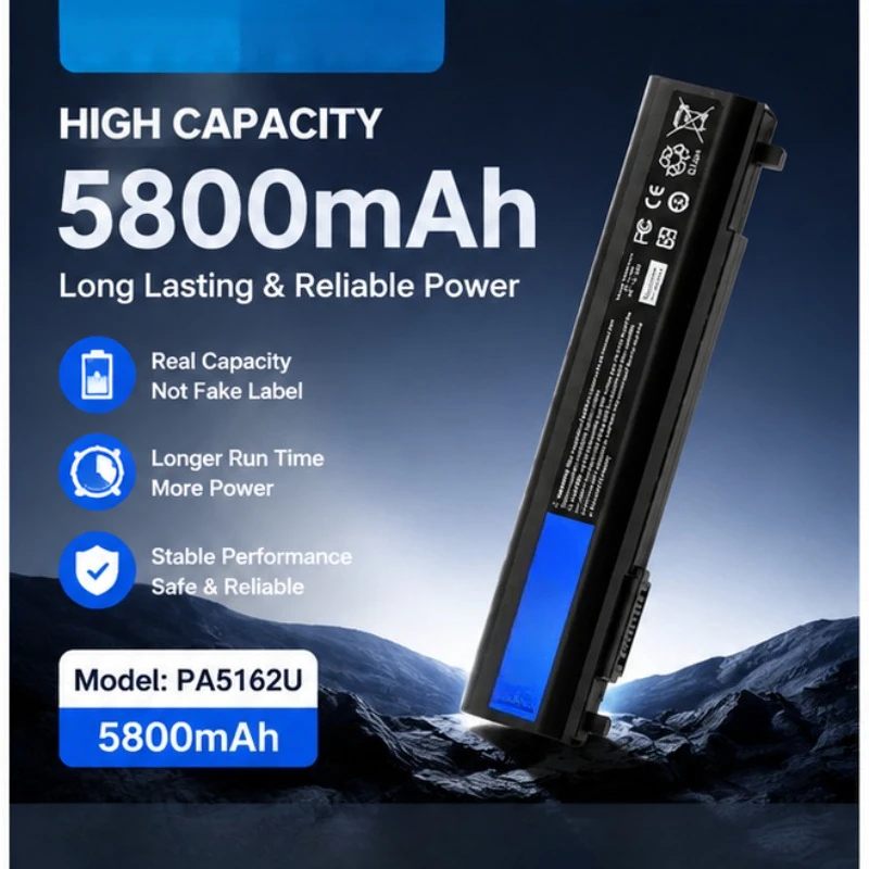 5800MAH 10.8V Long Range Suitable for Toshiba Portege R30-A R30PBAS277 PA5162U-1BRS Large Capacity Compatible Laptop Battery
5800MAH 10.8V Long Range Suitable for Toshiba Portege R30-A R30PBAS277 PA5162U-1BRS Large Capacity Compatible Laptop Battery