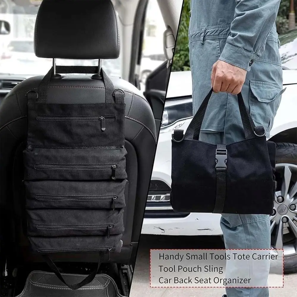 Multi-pocket Folding Reel Rolling Tool Bag Handbag Portable Multi-function Tool Box Separate Storage Oxford Cloth