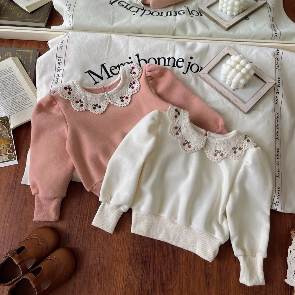 baby girl clothes spring kids girl tops baby sweatshirt Hand woven embroidered lapel girls' solid color Hoodless sweatshirt
baby girl clothes spring kids girl tops baby sweatshirt Hand woven embroidered lapel girls' solid color Hoodless sweatshirt