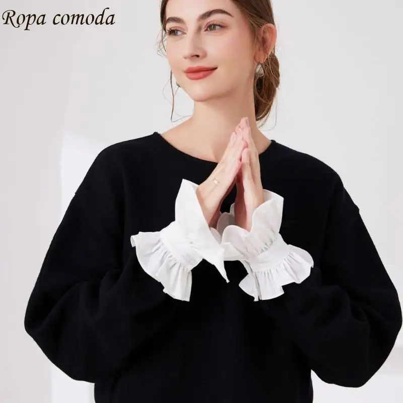 MXMA Elegant French Ruffled Faux Collar Arm Sleeve Set For Office Women Everyday Wear
MXMA Elegant French Ruffled Faux Collar Arm Sleeve Set For Office Women Everyday Wear