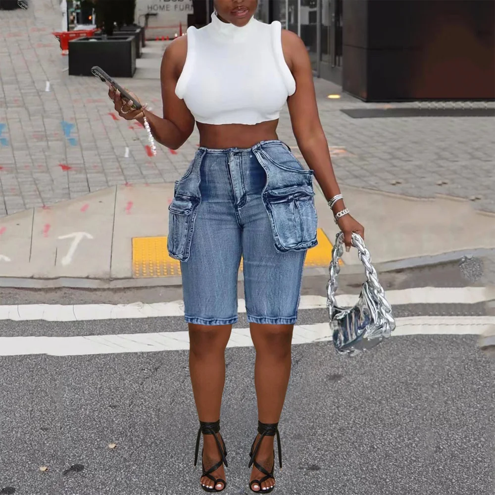 2025 Summer New Jeans Pants for Woman High Waisted Pocket Straight Knee Length Fashion Ladies High Street Wear Denim Trousers
2025 Summer New Jeans Pants for Woman High Waisted Pocket Straight Knee Length Fashion Ladies High Street Wear Denim Trousers
