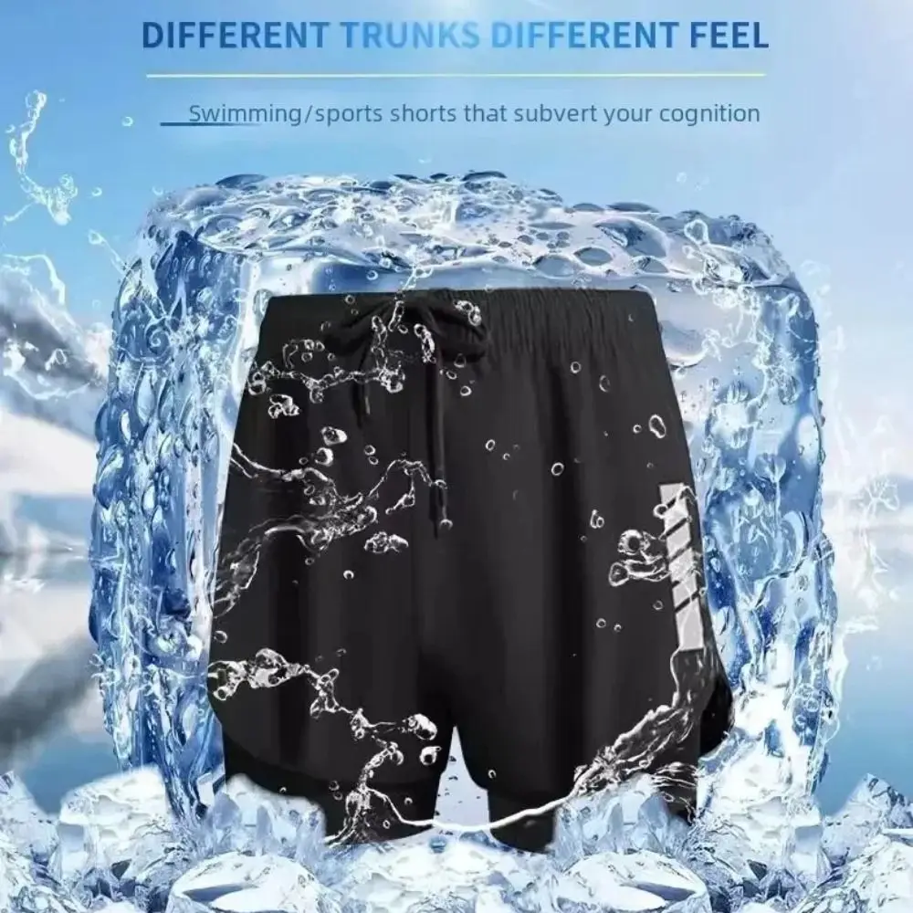 Stripe Swimming Trunks Shorts Anti Glare Mid Waist Men Sports Training Shorts Quick-drying Double Layer Men's Jogging Shorts
Stripe Swimming Trunks Shorts Anti Glare Mid Waist Men Sports Training Shorts Quick-drying Double Layer Men's Jogging Shorts