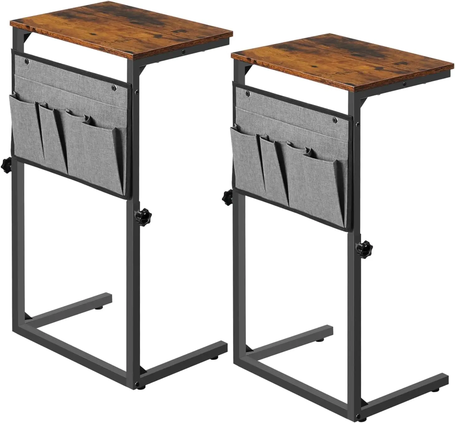 C-Shaped End Table Set of 2, Adjustable Height, Slide-Under Sofa Table with Side Pockets
C-Shaped End Table Set of 2, Adjustable Height, Slide-Under Sofa Table with Side Pockets