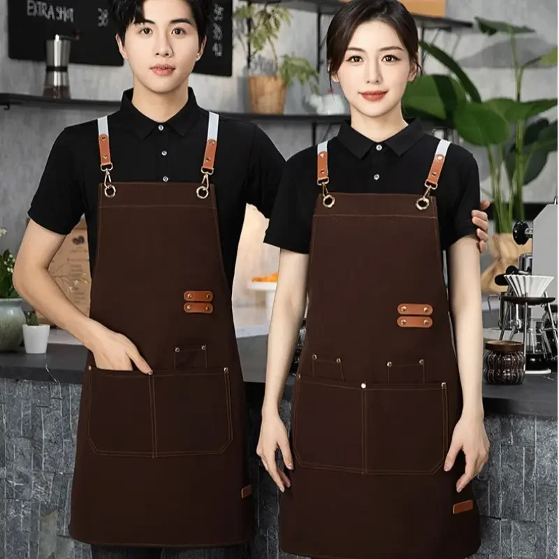 Waterproof oil-proof double-shoulder canvas apron for kitchen and catering use
Waterproof oil-proof double-shoulder canvas apron for kitchen and catering use