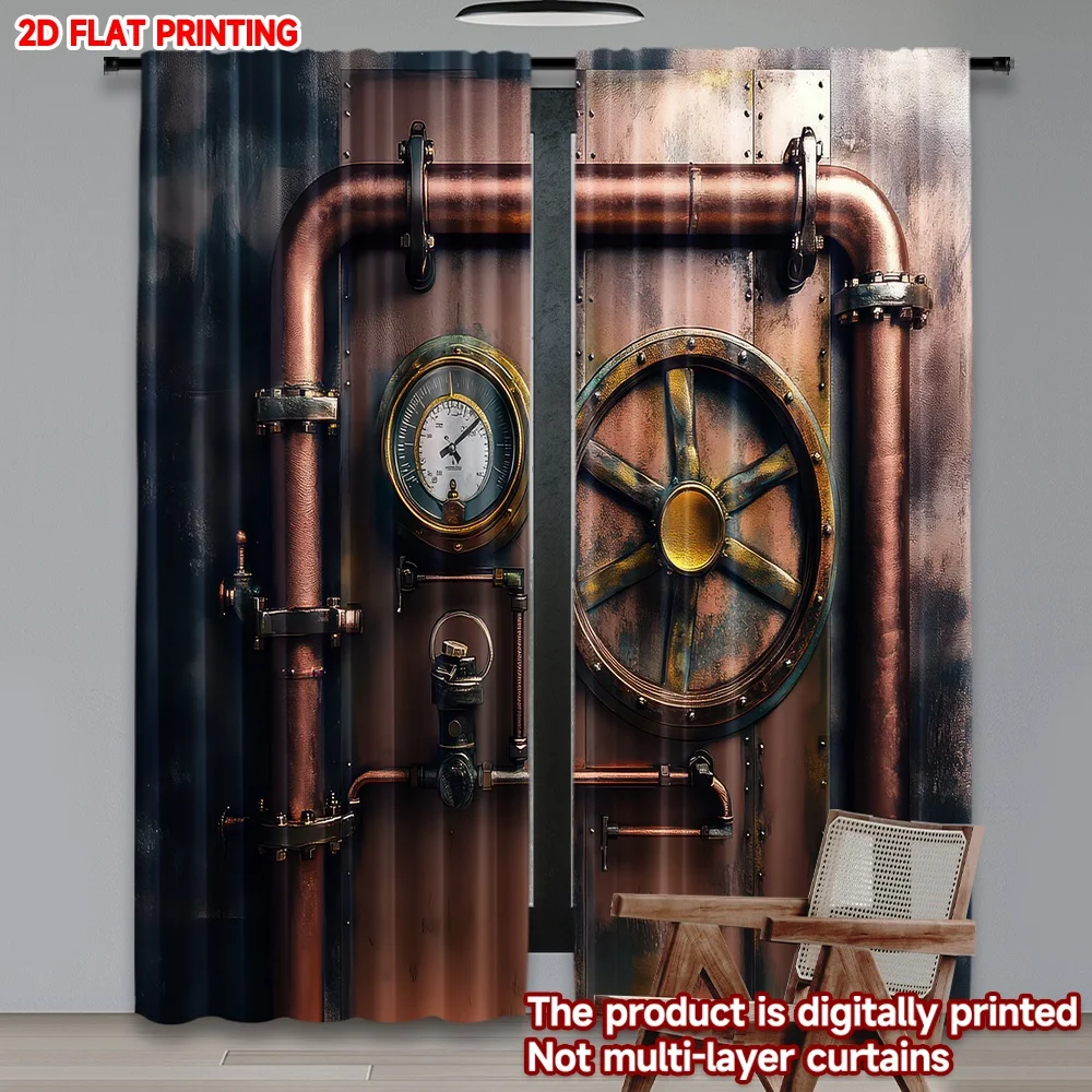 2D flat printing 2pcs Curtain Steampunk Copper Valves Digital Printed Polyester Drapes Birthday Party Perfect for Holiday Party
2D flat printing 2pcs Curtain Steampunk Copper Valves Digital Printed Polyester Drapes Birthday Party Perfect for Holiday Party