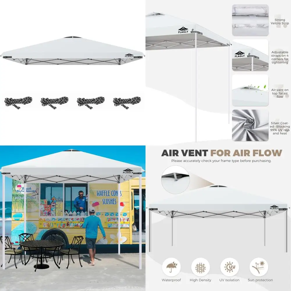 Вентилируемый водонепроницаемый УФ-защитный тент-навес 12x12 футов для улицы, патио, мероприятий, выставок - белый
Вентилируемый водонепроницаемый УФ-защитный тент-навес 12x12 футов для улицы, патио, мероприятий, выставок - белый
