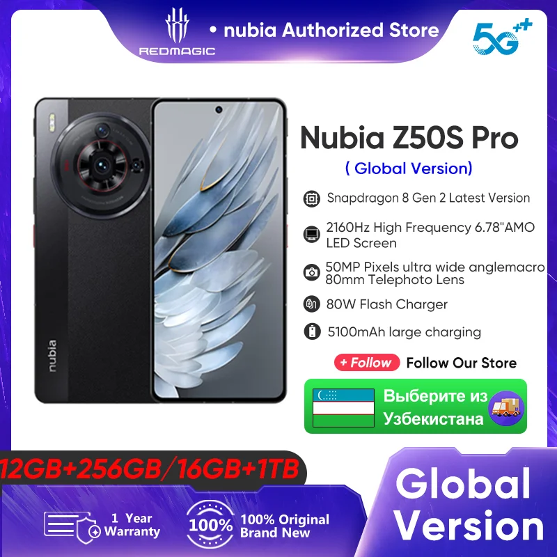 【Clearance】Nubia Z50S Pro 5G Global Version 120Hz AMOLED Snapdragon 8 Gen 2 Latest 50MP Dual Camera 80W Fast Charge
【Clearance】Nubia Z50S Pro 5G Global Version 120Hz AMOLED Snapdragon 8 Gen 2 Latest 50MP Dual Camera 80W Fast Charge