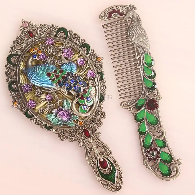 Portable retro small handle mirror with comb personality small makeup mirror mini cute creative small mirror
Portable retro small handle mirror with comb personality small makeup mirror mini cute creative small mirror