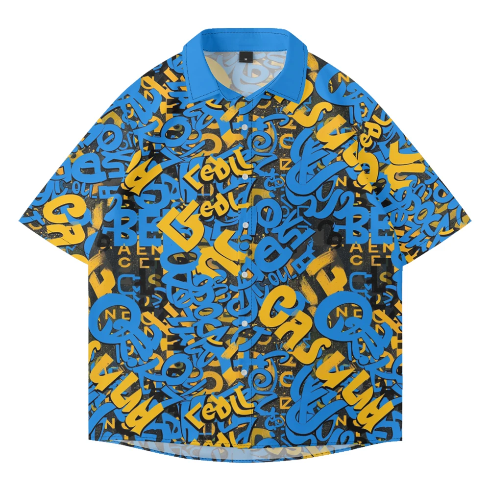 Summer casual oversized short sleeved, letter printed, loose Hawaiian beach trend quick drying comfortable single breasted shirt
Summer casual oversized short sleeved, letter printed, loose Hawaiian beach trend quick drying comfortable single breasted shirt