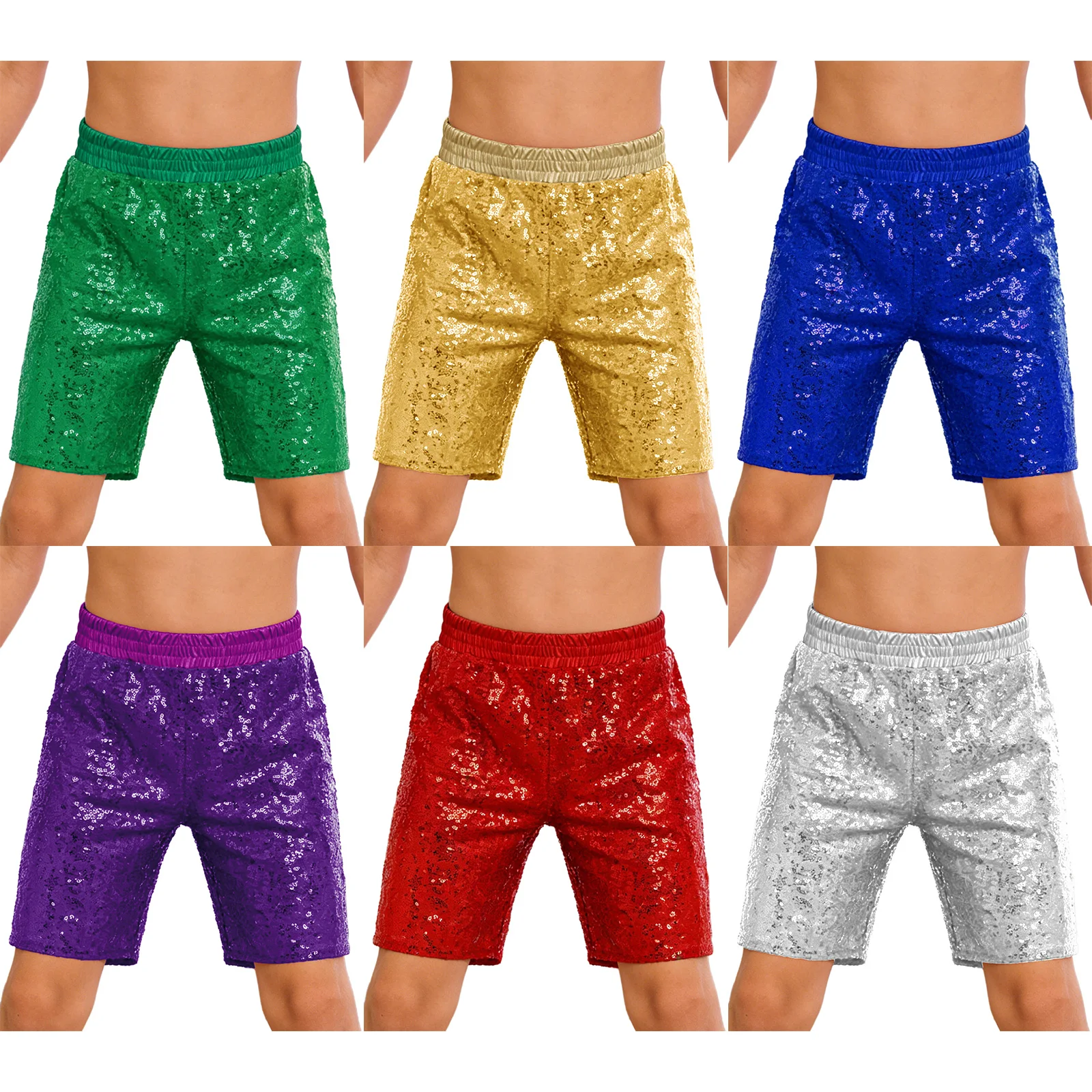 Kids Boys Disco Jazz Street Dance Stage Performance Show Costume Elastic Waistband Lining Shiny Sequins Shorts with Pockets
Kids Boys Disco Jazz Street Dance Stage Performance Show Costume Elastic Waistband Lining Shiny Sequins Shorts with Pockets