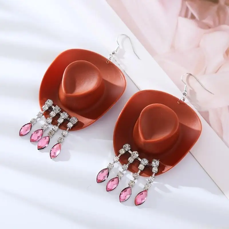 D46E Hip Hop Cowboy Hat Earring Fringe Dangle Earring for Women Girl Teen
D46E Hip Hop Cowboy Hat Earring Fringe Dangle Earring for Women Girl Teen