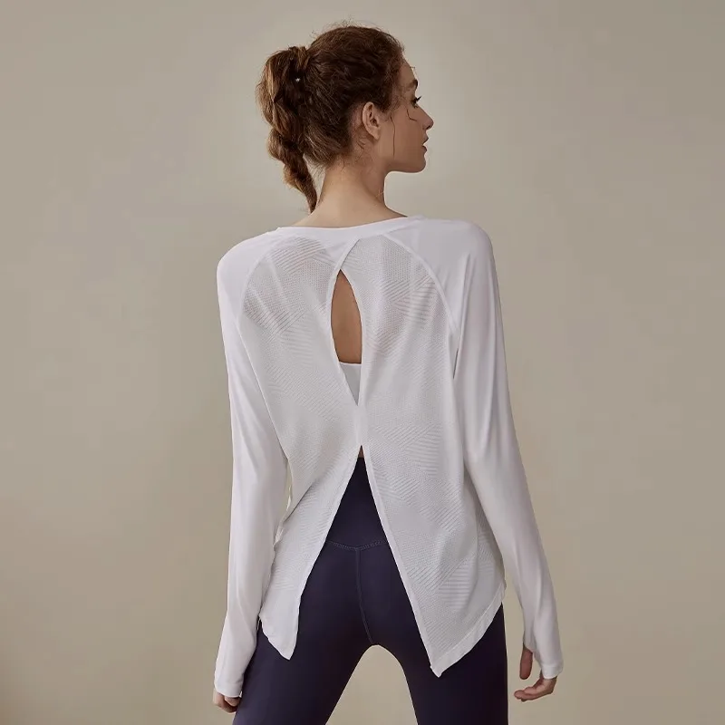 Yoga T-shirt Women's Loose Fit Slim Sports Cover Up Pilates Professional Training Fitness Top Long Sleeve
Yoga T-shirt Women's Loose Fit Slim Sports Cover Up Pilates Professional Training Fitness Top Long Sleeve