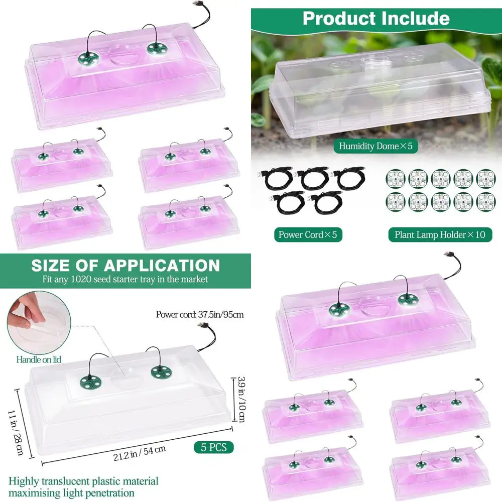 Набор из 5 куполов с фитолампой, лоток для клонирования семян 21.25x11.02, регулируемая вентилируемая крышка
Набор из 5 куполов с фитолампой, лоток для клонирования семян 21.25x11.02, регулируемая вентилируемая крышка
