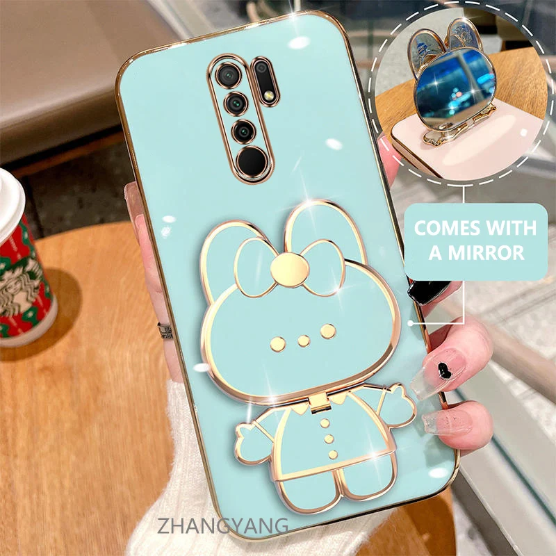 Case For Redmi 9 Electroplated straight edge silicone phone case cute 3D rabbit with built-in mirror for anti drop
Case For Redmi 9 Electroplated straight edge silicone phone case cute 3D rabbit with built-in mirror for anti drop
