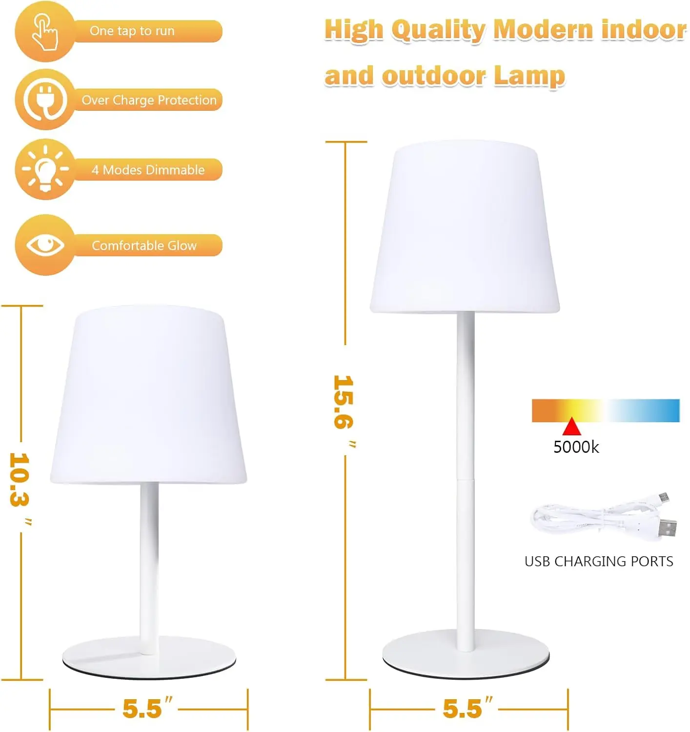 Outdoor Cordless Lamp 2 Pack, 15.6"" Small Rechargeable Outdoor Battery Table Lamp Shower Waterproof Bedroom Lamps Bedside
Outdoor Cordless Lamp 2 Pack, 15.6"" Small Rechargeable Outdoor Battery Table Lamp Shower Waterproof Bedroom Lamps Bedside