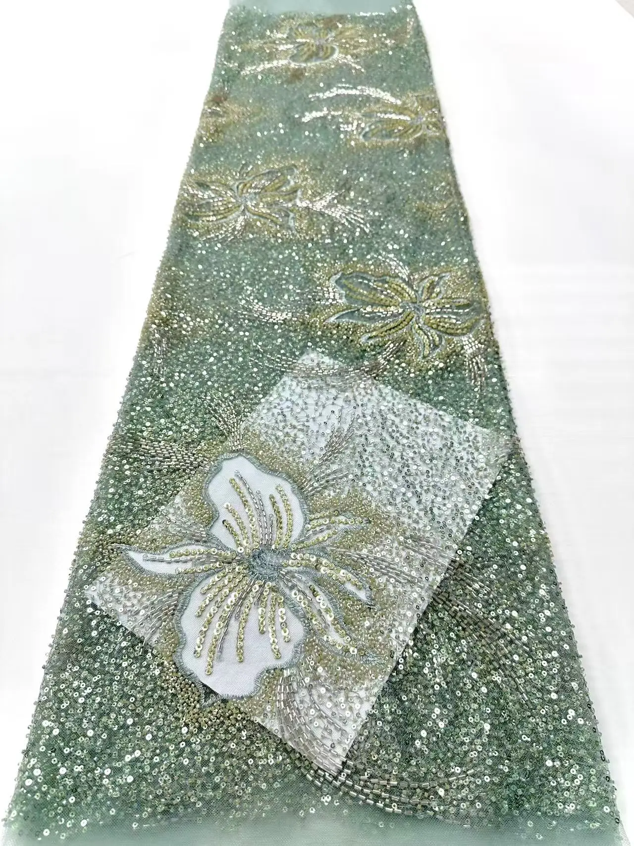 African Sequins Beaded Lace Fabrics 2026 High Quality French Embroidery Beads Lace Fabric For Nigerian Wedding Sewing
African Sequins Beaded Lace Fabrics 2026 High Quality French Embroidery Beads Lace Fabric For Nigerian Wedding Sewing