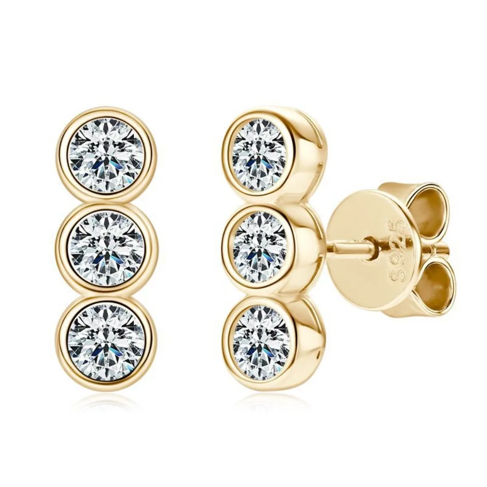 M-JAJA 0.6ct Moissanite Earrings for Women 3mm Bezel Studs Earrings S925 Sterling Silver Gold Plated Trendy Jewelry Party Gift
M-JAJA 0.6ct Moissanite Earrings for Women 3mm Bezel Studs Earrings S925 Sterling Silver Gold Plated Trendy Jewelry Party Gift