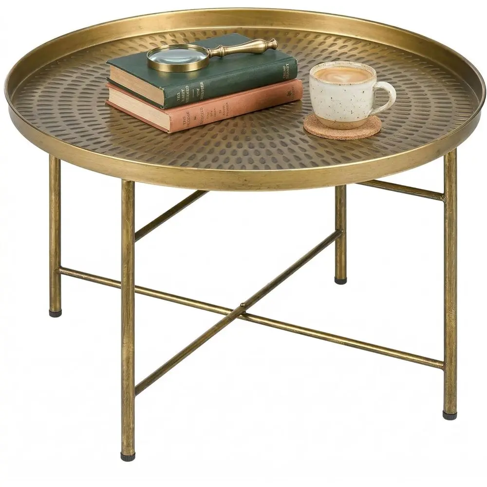24 Hammered Gold Drop Tray Coffee Table for Vintage Living Room
24 Hammered Gold Drop Tray Coffee Table for Vintage Living Room