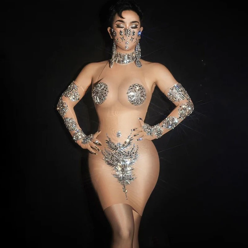 Gogo Dance Costume Women Dresses Silver Rhinestone Party Rave Outfit Singer Stage Clothes Short Dresses Festival Clothing 2593
Gogo Dance Costume Women Dresses Silver Rhinestone Party Rave Outfit Singer Stage Clothes Short Dresses Festival Clothing 2593