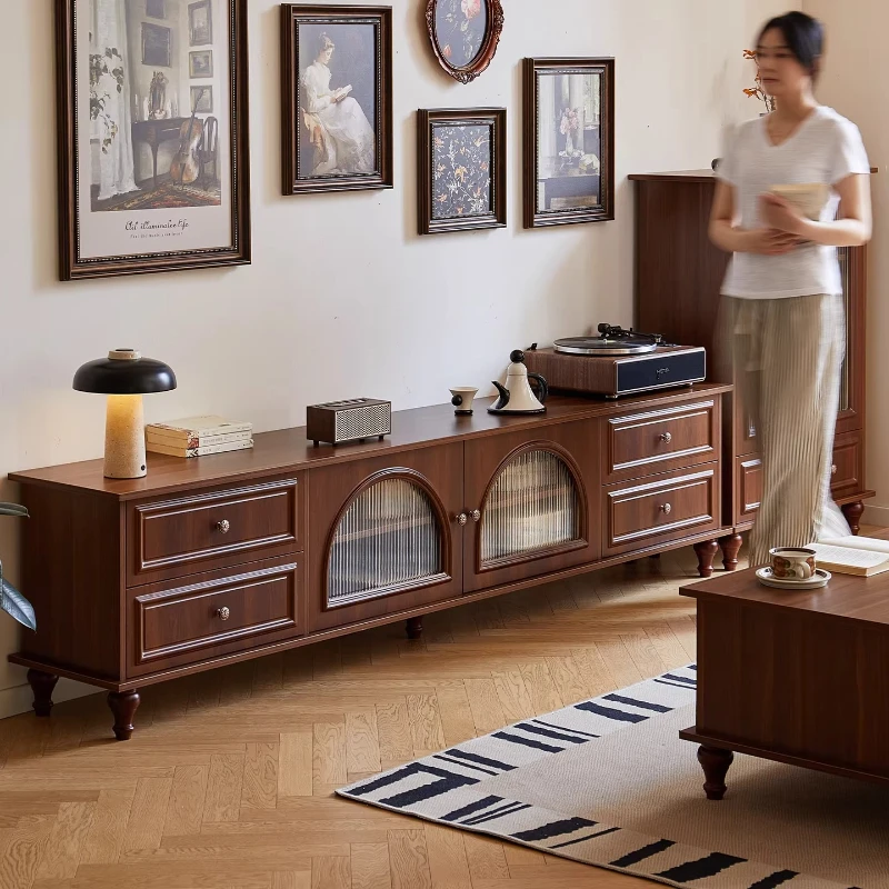 Solid wood TV cabinet antique living room household small apartment storage locker
Solid wood TV cabinet antique living room household small apartment storage locker